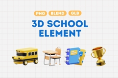 3D School Supplies Set 5 Product Image 1