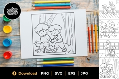 Helping Friends Coloring Sheet 03 Product Image 1