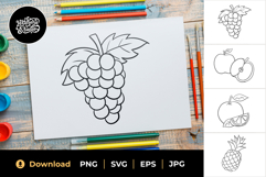 Fruit Coloring Book Page Part 01 Product Image 1
