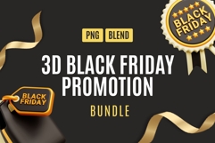 Golden 3D Black Friday Sale Icons Pack 2 Product Image 1