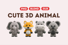 Cute 3D Animal Set 03 Product Image 1
