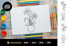 Garden Flowers Coloring Sheets 02 Product Image 1