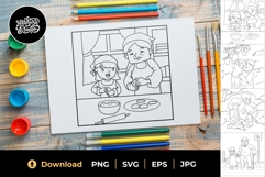 Sharing and Caring Coloring Page 05 Product Image 1