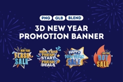 3D New Year Sale Banner Pack 2 Product Image 1