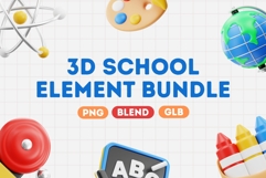 3D School Supplies Set Product Image 1