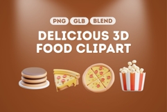Delicious 3D Food Clipart Pack 4 Product Image 1