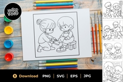 Helping Friends Coloring Sheet 02 Product Image 1