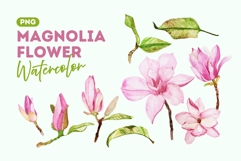 Blooming Magnolia Watercolor Clipart Product Image 1