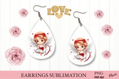 Cupid Sublimation PNG. Valentine Earring Sublimation PNG Product Image 1