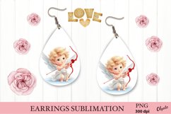 Cupid Sublimation PNG. Love Teardrop Earring PNG Product Image 1