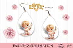 Cupid PNG. Valentine Teardrop Earring Sublimation PNG Product Image 1