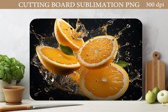 Orange Juice Cutting Board PNG. Bright Cutting Board PNG Product Image 1
