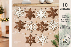Snowflake Ornaments Bundle Laser Cut. Christmas Decor SVG Product Image 1