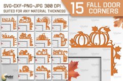 Fall Door Corners LaserCut Bundle. Fall Door Trims SVG Product Image 1