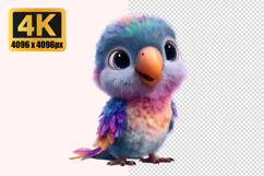 Baby Parrot with Colorful Feathers Transparent PNG Product Image 1