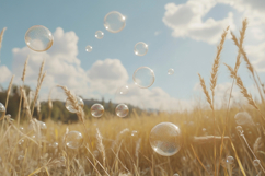 Soap Bubbles in the Field Background Wallpaper Product Image 1