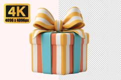 Gift Box with a Bow on Top Transparent PNG Product Image 1