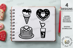 Themed Valentine&#039;s Day Elements. Food and drinks SVG Product Image 1