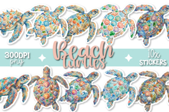 Beach Turtles Stickers 10x Designs Transparent PNGs Product Image 1