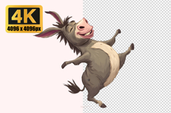 Funny Cartoon Donkey Transparent PNG Product Image 1