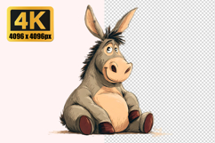Donkey with Large Eyes and a Friendly Expression Transparent Product Image 1