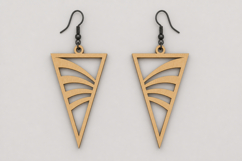 Minimalist Geometric Triangle Wooden Dangle Earrings Product Image 1