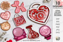 Valentine's Day Maze Bundle Laser Cut. Maze Game SVG Product Image 1