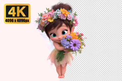 Tiny Fairy with Colorful Crown Transparent PNG Product Image 1
