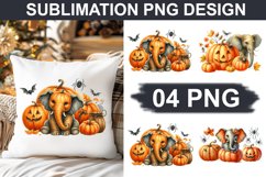 Halloween Elephant - Pillow Sublimation PNG Design Product Image 1