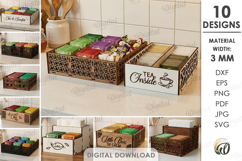 3D Tea Holders Bundle Laser Cut. Tea Bag Organizer SVG Product Image 1
