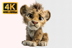 Cute Lion with a Sweet Expression Transparent PNG Product Image 1