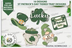St Patrick&#039;s Day Tiered Tray Laser Cut Bundle. Lucky Charm Product Image 1