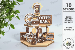 Coffee Tiered Tray Decor Lasercut. Kitchen Decor SVG Product Image 2