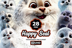 Happy Seal 28 PNG Clipart Bundle 4K UHD Transparent BG Product Image 1