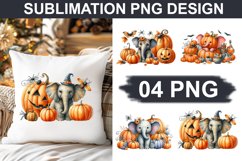 Halloween Elephant - Pillow Sublimation PNG Design Product Image 1