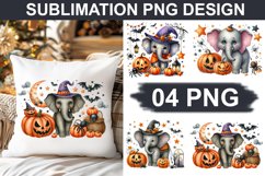 Halloween Elephant - Pillow Sublimation PNG Design Product Image 1