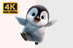 Fluffy Baby Penguin Transparent PNG Product Image 1