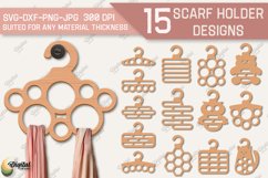 Scarf Holder SVG Bundle. 3D Scarf Hanger Laser Cut Product Image 1