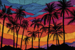 Palm Trees with Colorful Background Product Image 1