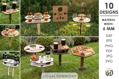 Portable Outdoor Tables Bundle Laser Cut. Folding Table SVG Product Image 1