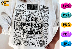 It's A Good Day For Baseball SVG, PNG, Collage Game Day SVG Product Image 1