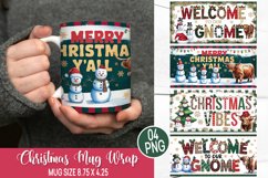 Christmas Mug Wrap Design - Christmas Snowman Sublimation Product Image 1