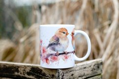 Watercolor Birds Floral Mug Wrap Sublimation Product Image 3