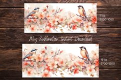 Watercolor Secret Garden Floral Mug Wrap Sublimation Product Image 2