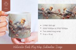 Watercolor Secret Garden Floral Mug Wrap Sublimation Product Image 1