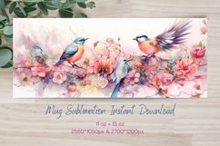 Watercolor Secret Garden Floral Mug Wrap Sublimation Product Image 2