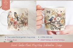 Watercolor Secret Garden Floral Mug Wrap Sublimation Product Image 1