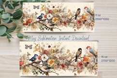 Watercolor Secret Garden Floral Mug Wrap Sublimation Product Image 2