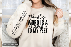 God’s Word Is A Lamp - Christian Sleeve T-Shirt Design Product Image 3
