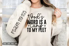 God’s Word Is A Lamp - Christian Sleeve T-Shirt Design Product Image 3